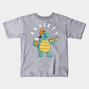 ANXIETY TURTLE | Funny Mental Health, Depression, Anxiety Kids T-Shirt